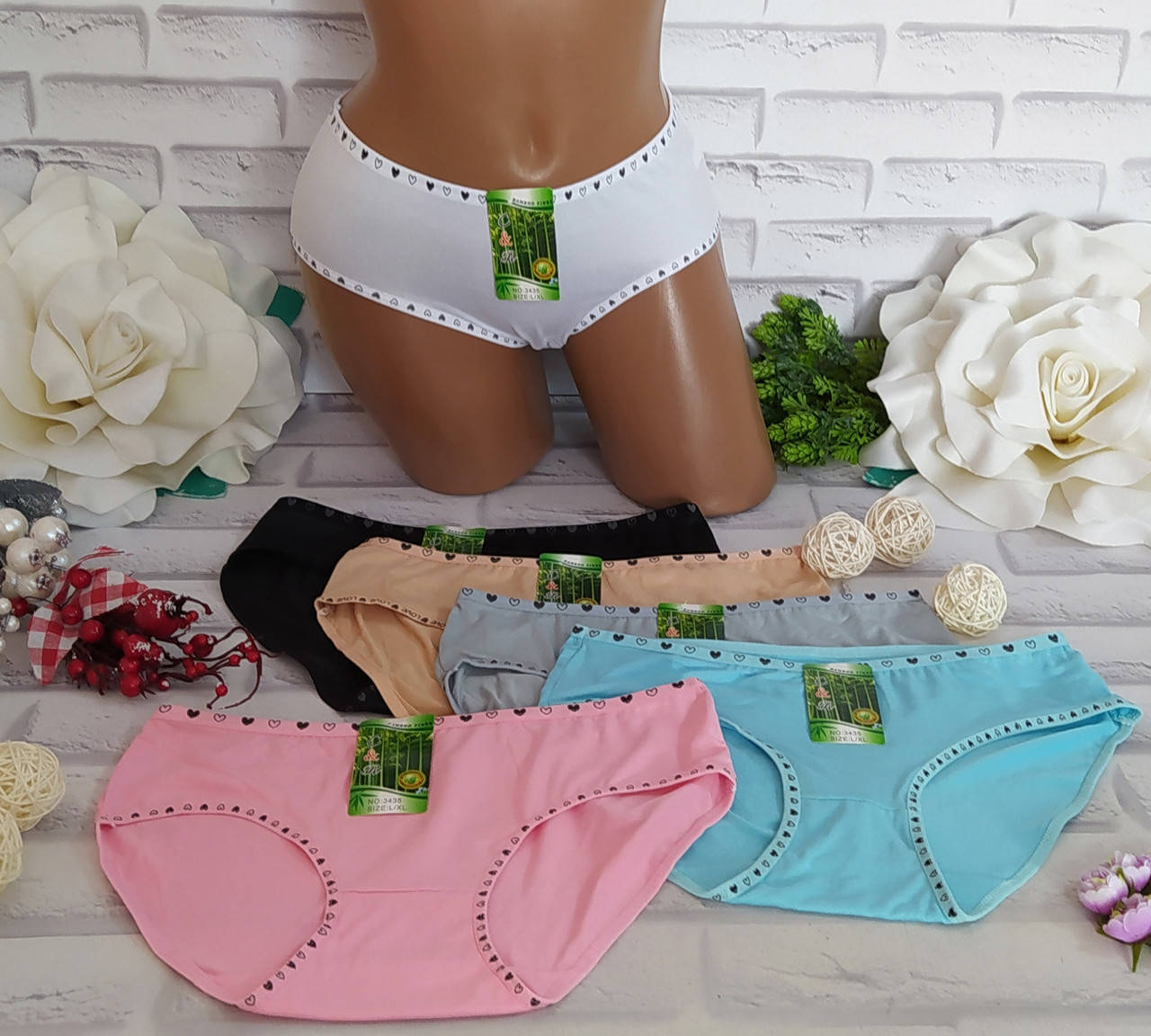 

Трусики женские L/XL (р. 48-50) бамбук C&R SK-3435, Разные цвета