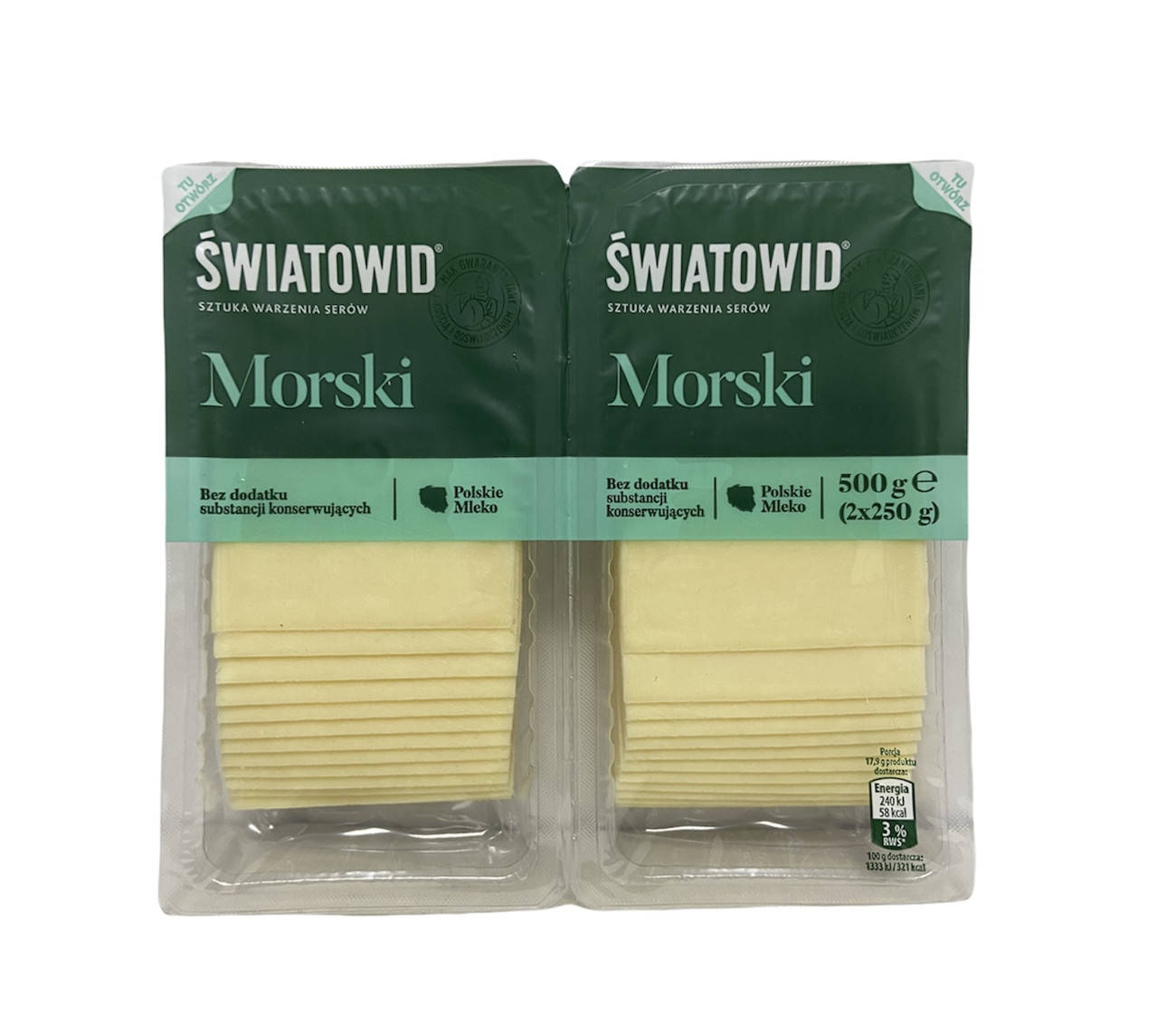 

Сир Морський Morski Swiatowid нарізка слайсами 500 г (2x250 г)