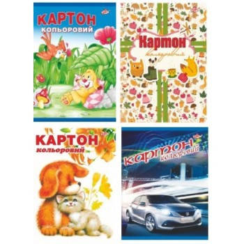 

Цветной картон школьный А4 14 листов 7 цветов в папке Бриск УВ-28