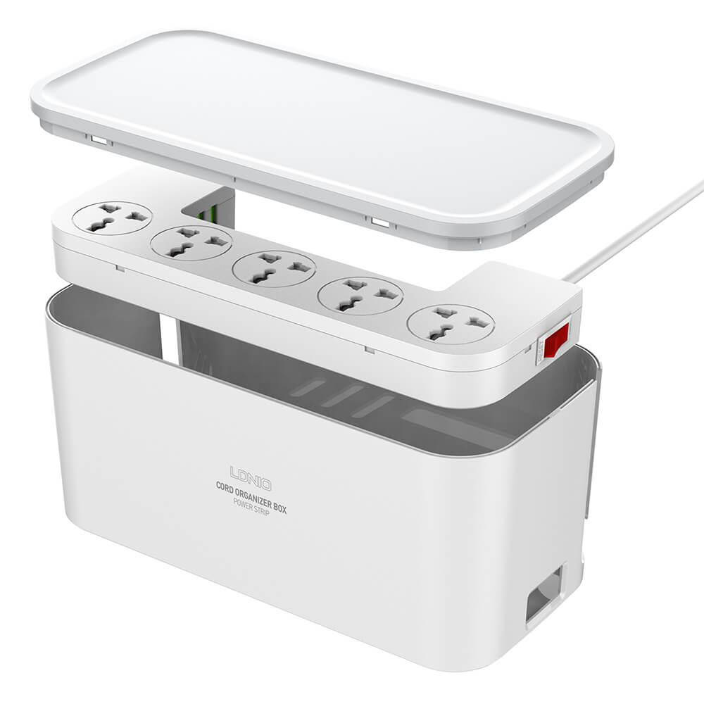 

Удлинитель сетевой в боксе LDNIO SC5309, 3USB, 5 розеток, 2 м, белый