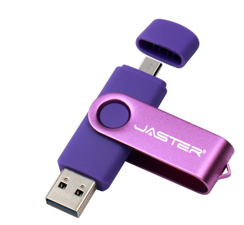 

USB OTG флешка JASTER 64 Gb micro USB Цвет Фиолетовый для телефона и компьютера