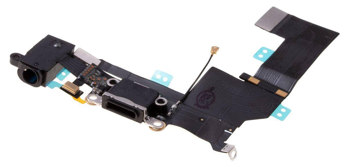 

Нижний шлейф iPhone SE с разъемом зарядки, наушников и микрофоном Black