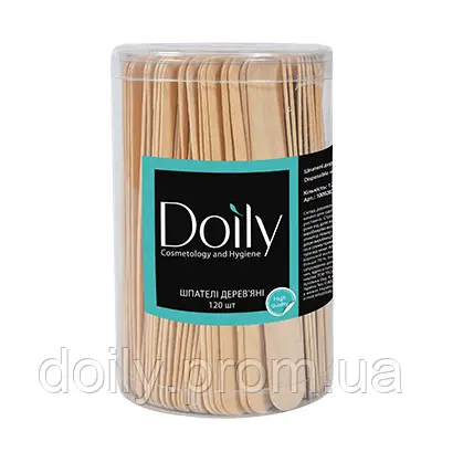 

Шпатели деревянные 120шт/туб Doily 150х17мм.