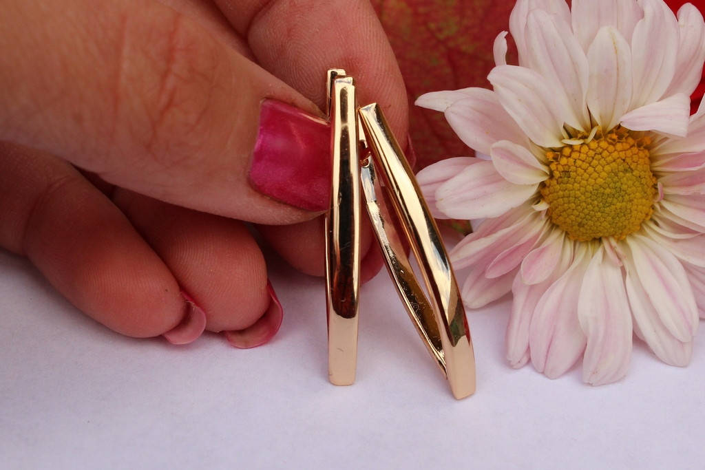 

Серьги Xuping Jewelry стрелки без камней 3,5 см золотистые