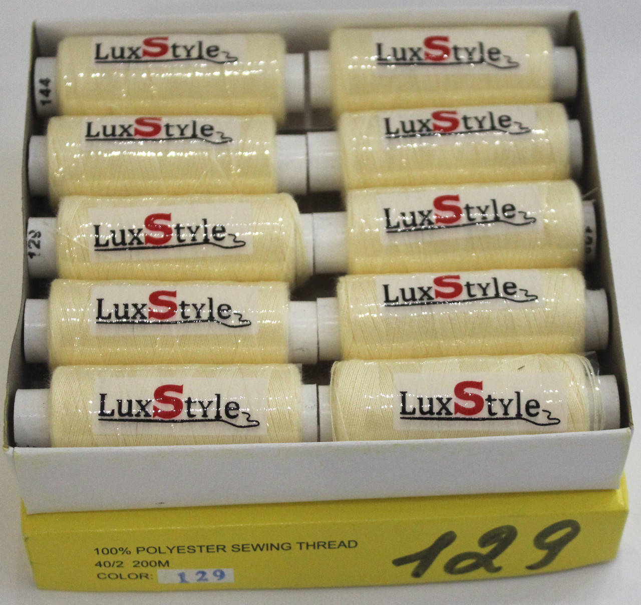 

Нитки швейные LuxStyle 40/2-200м (100% полиэстeр) №129, Разные цвета