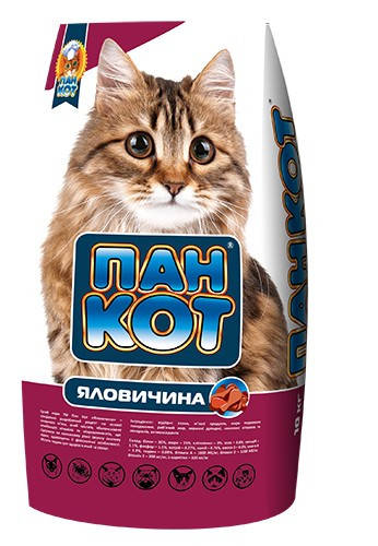 

Корм для кошек Пан Кот сухой говядина 10кг