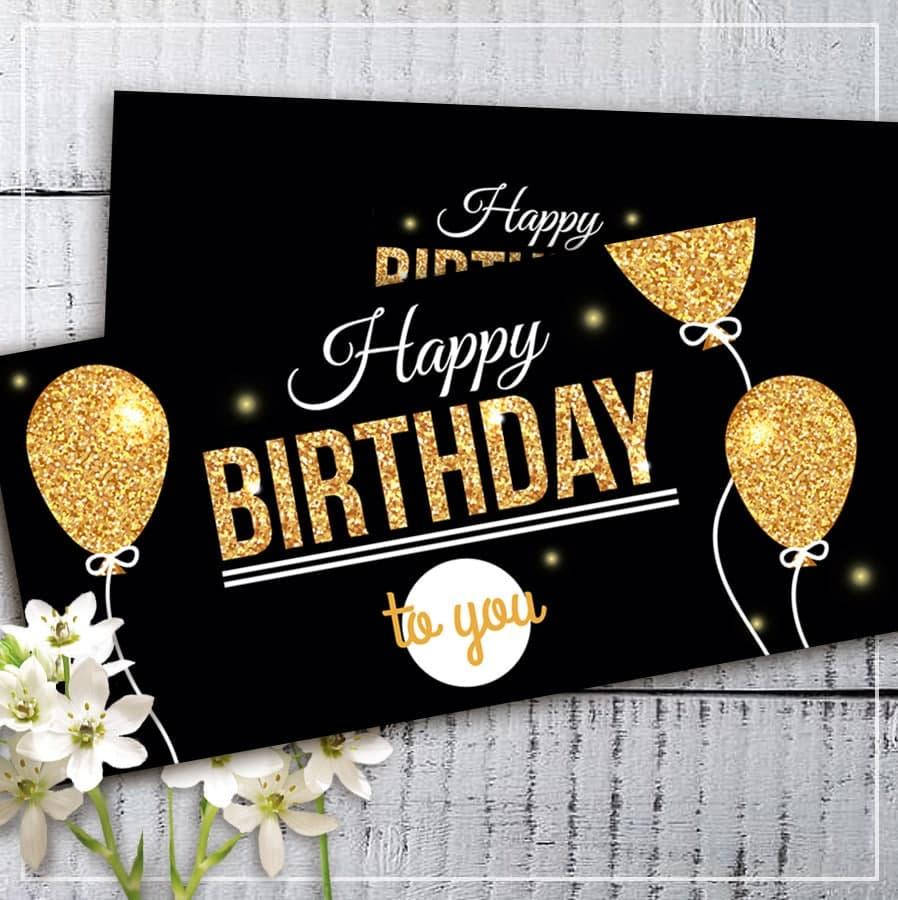 

Конверт для денег "Happy birthday" черный