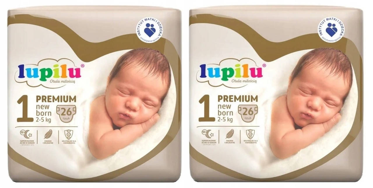 

Підгузники Lupilu Premium New born Розмір 1, Вага 2-5 кг, 52 шт