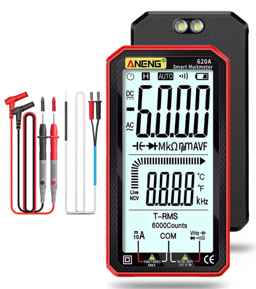 

Цифровой SMART мультиметр ANENG AN-620A, с большим ЖК дисплеем ("4,8" дюйма, RED)