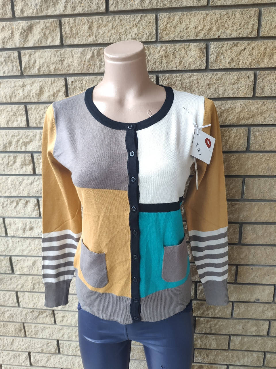 

Кофта женская на пуговицах высокого качества X&Y, Горчичный