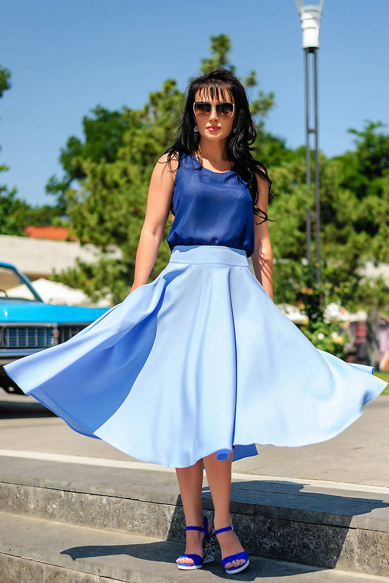 

Летняя юбка "Малага", голубая, Голубой