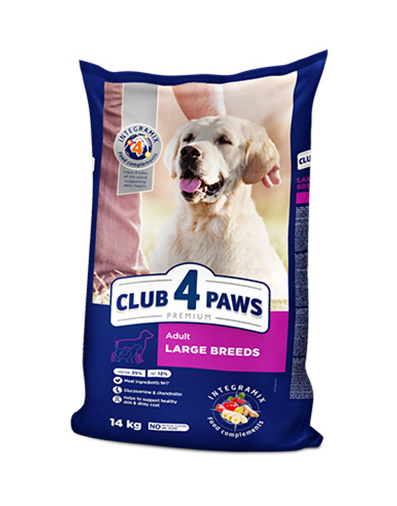 

Клуб 4 лапы Premium Adult Large Breeds для взрослых собак крупных пород 14 кг