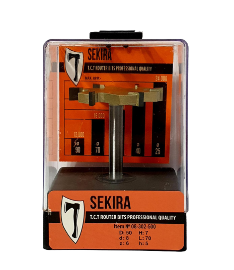 

Фреза SEKIRA D50 H7 d8 L70 z6 h5 для слэба (08-302-500)