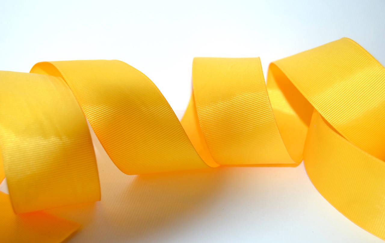 

Стрічка репсова 4см, колір- яскраво жовтий