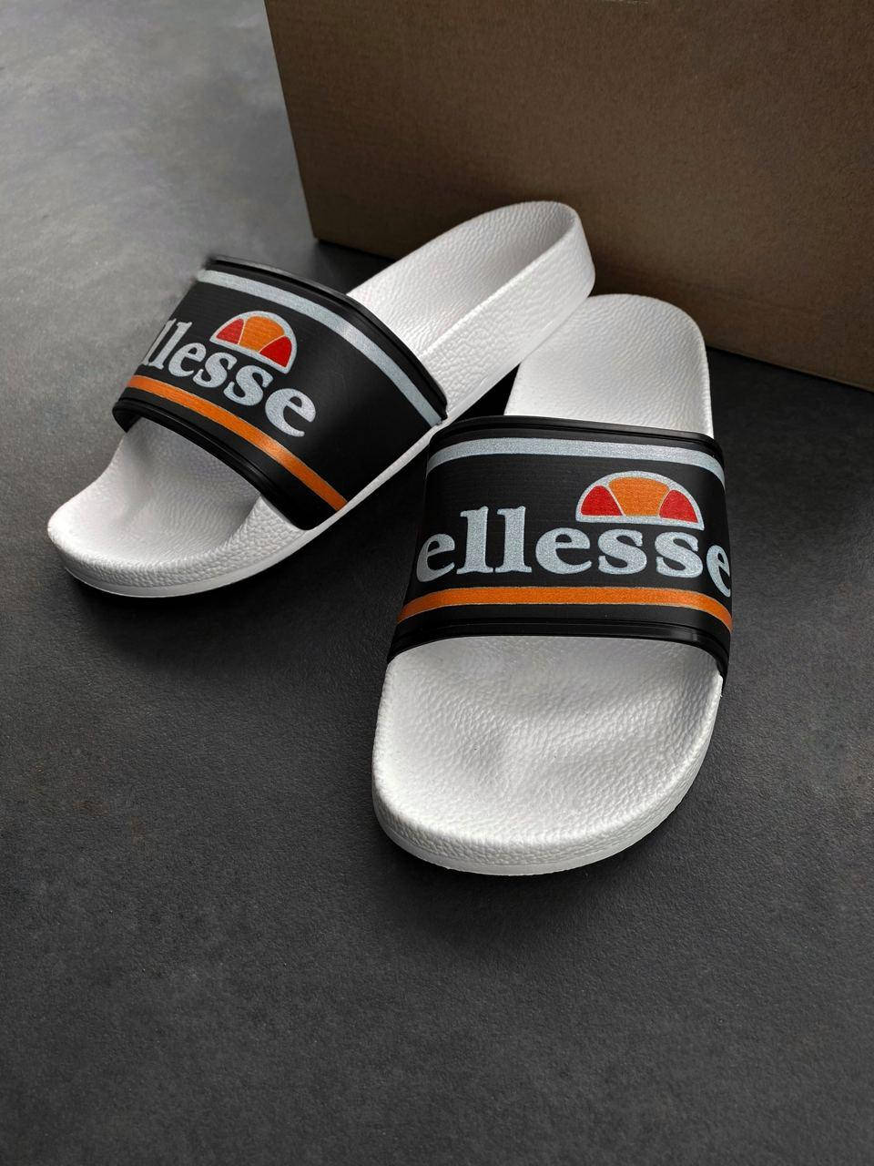 

Мужские стильные сланцы, Ellesse / белые с чёрным 43, Зелёный