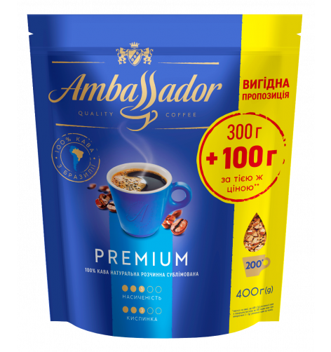 

Кофе растворимый Амбассадор Премиум (Ambassador Premium) 400г
