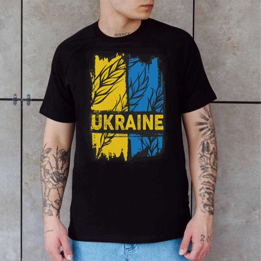 

Футболка с принтом "УКРАИНА - UKRAINE", мужская, Черный (S-4XL)