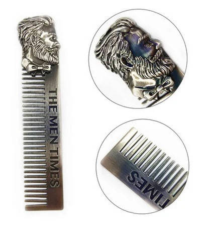 

Расческа металлическая мужская для бороды The men time