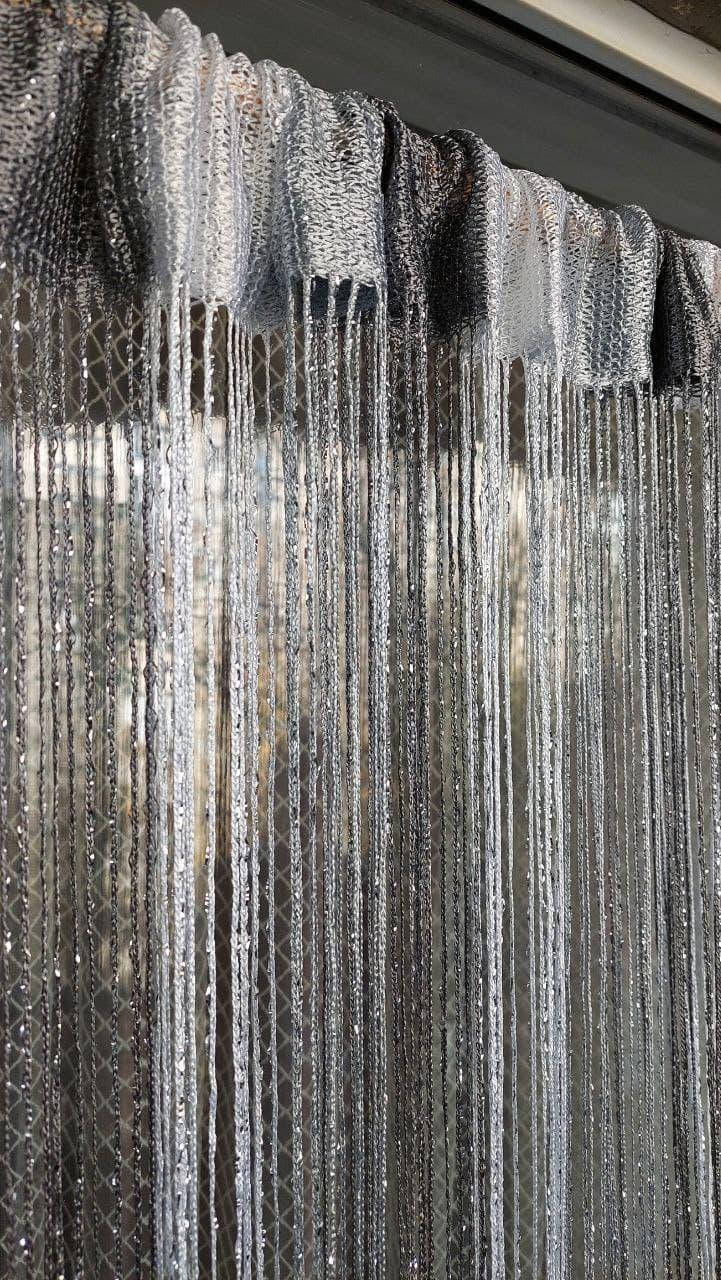 

Шторы нити кисея с люрексом радужные № 1-7-207 белый/серый/графит 3 м на 2.8 м более 50-ти расцветок, Темно-серый