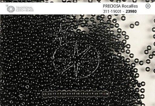 

31119/23980/13 Черный естественный непрозрачный. Ювелирный бисер Preciosa. 1грамм