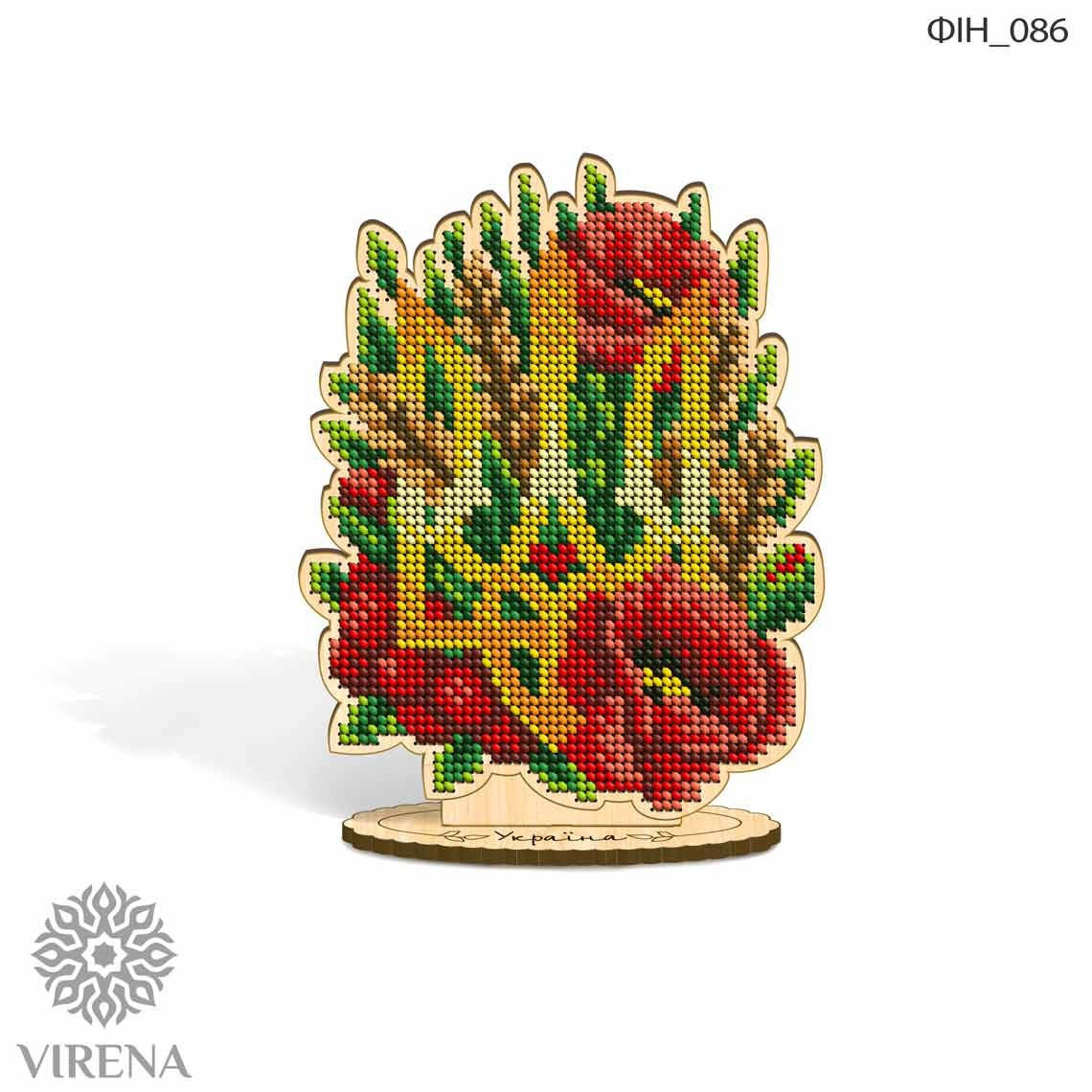 

Набор для вышивания бисером по дереву "Герб України з маками"