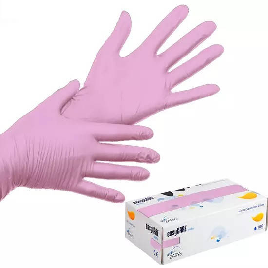 

Перчатки нитриловые easyCare Pink розовые100шт, размер S, Розовый