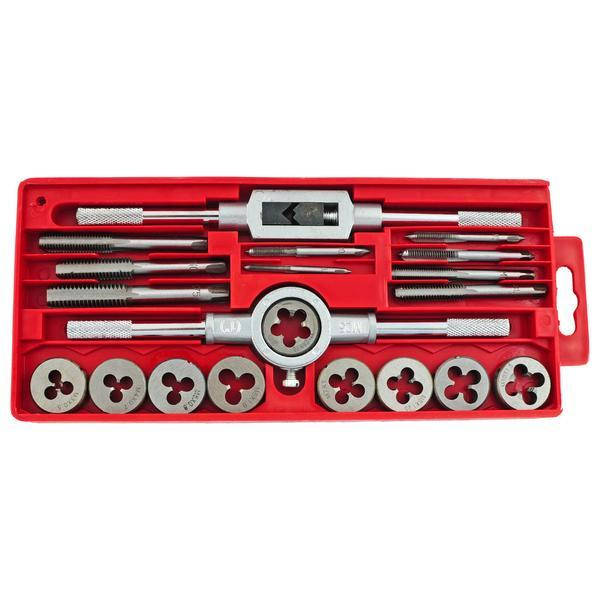 

Набор плашек M3-M12 и метчиков M3-M12, 20 ед. INTERTOOL SD-8020