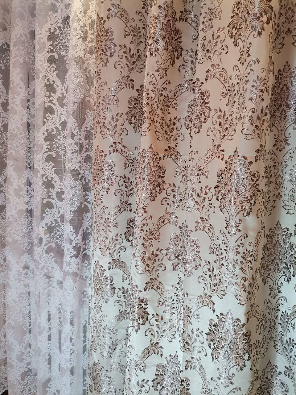 

Шторы Zanaviska Корона Жаккард Ширина 150 см Беж Бордо ( Арт 100 Беж бордо )