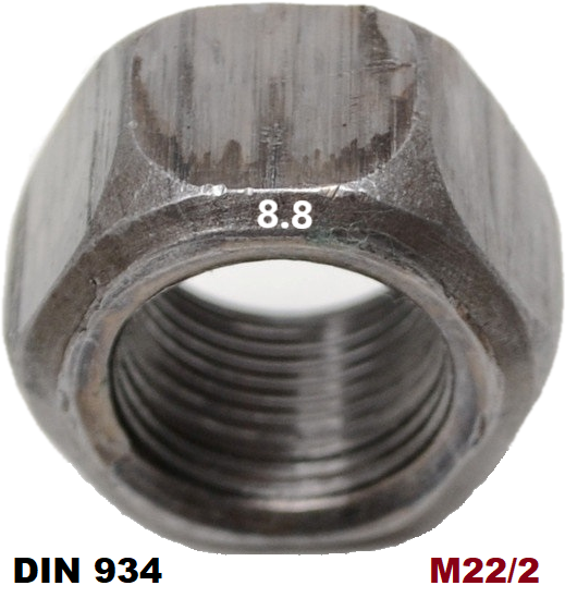 

М22/2мм Гайка шестигранная Мелкая резьба Каленая 8.8 (DIN 934)