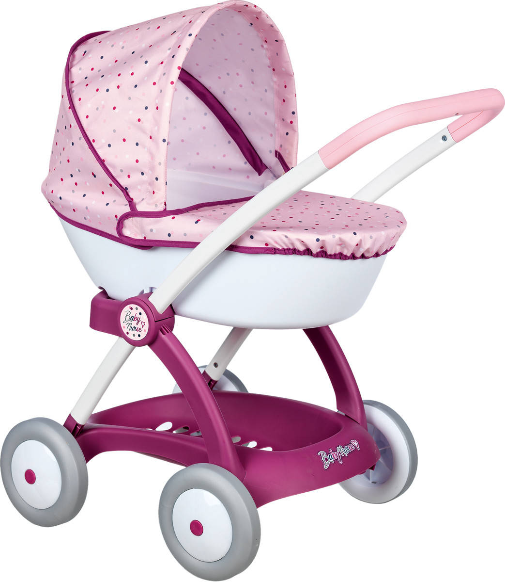 

Коляска для кукол Прованс Модерн с люлькой и корзиной Smoby 254103, Розовый