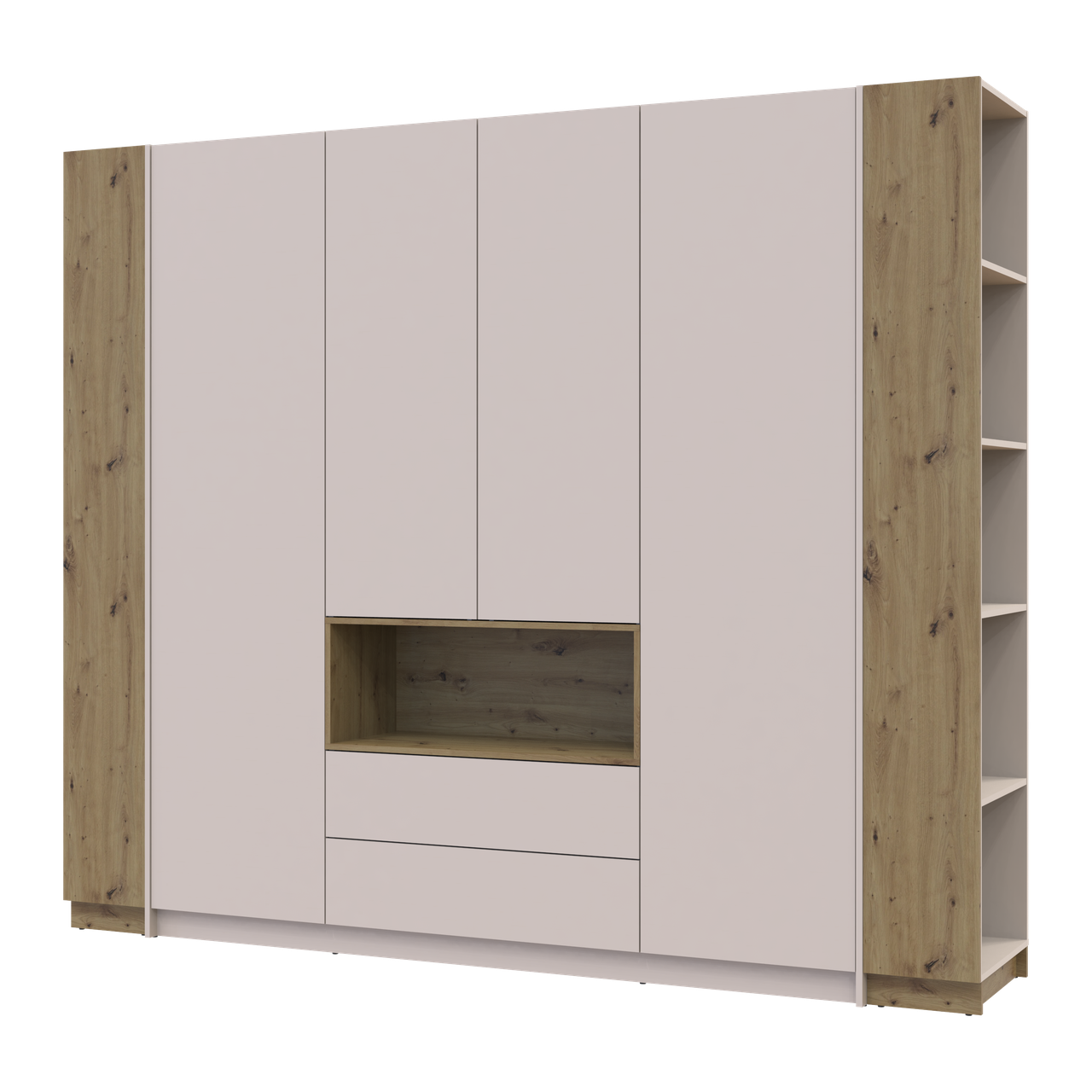Шафа для одягу з нішею та етажеркою Doros Дейл Кашемір/Дуб Артізан 4 ДСП 234х52х220 (42005159) 8