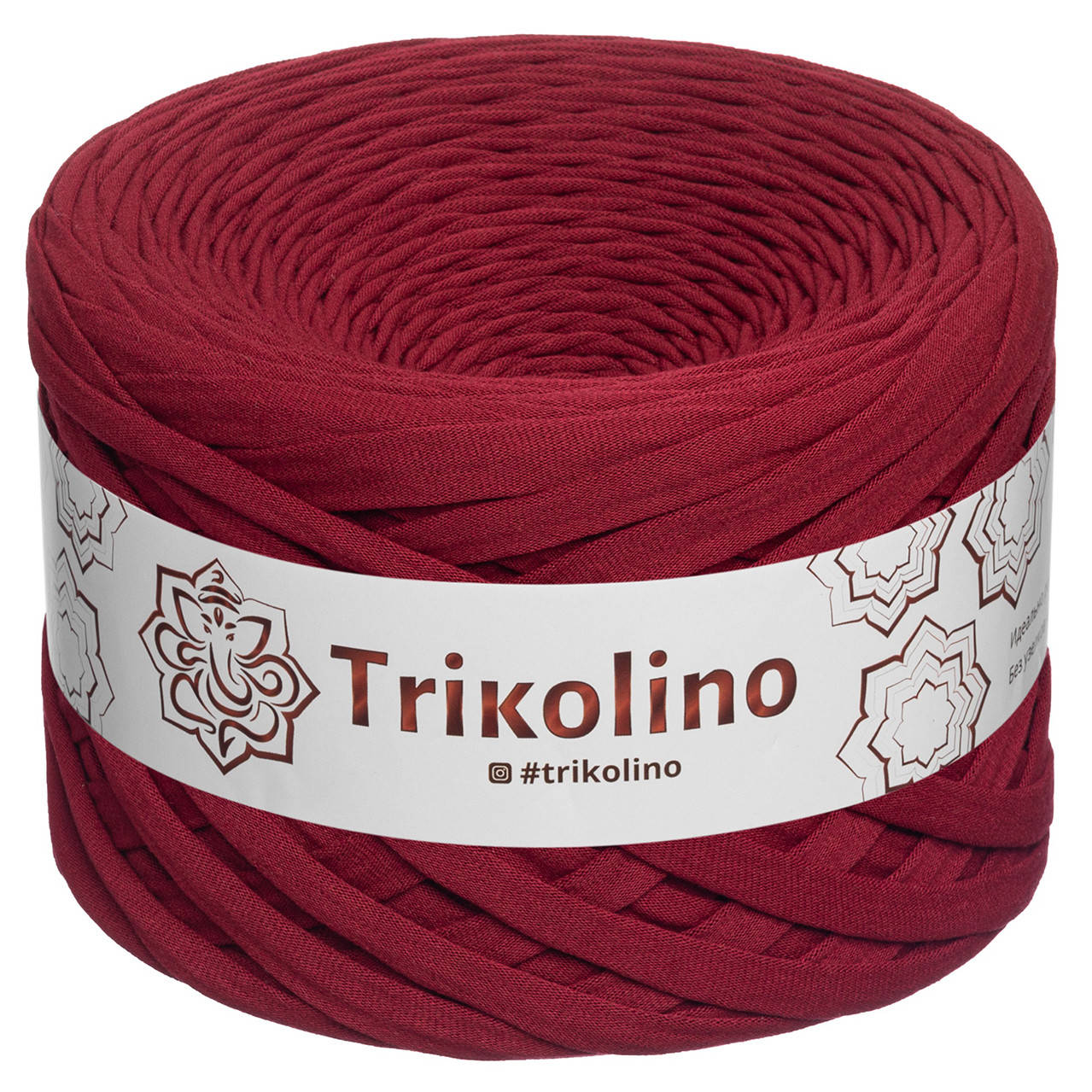 

Трикотажна пряжа Trikolino, ширина нитки 7-9 мм., довжина мотка 100 м., Бордо