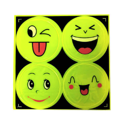 

10x Светоотражающие наклейки стикеры для одежды детские, смайлики