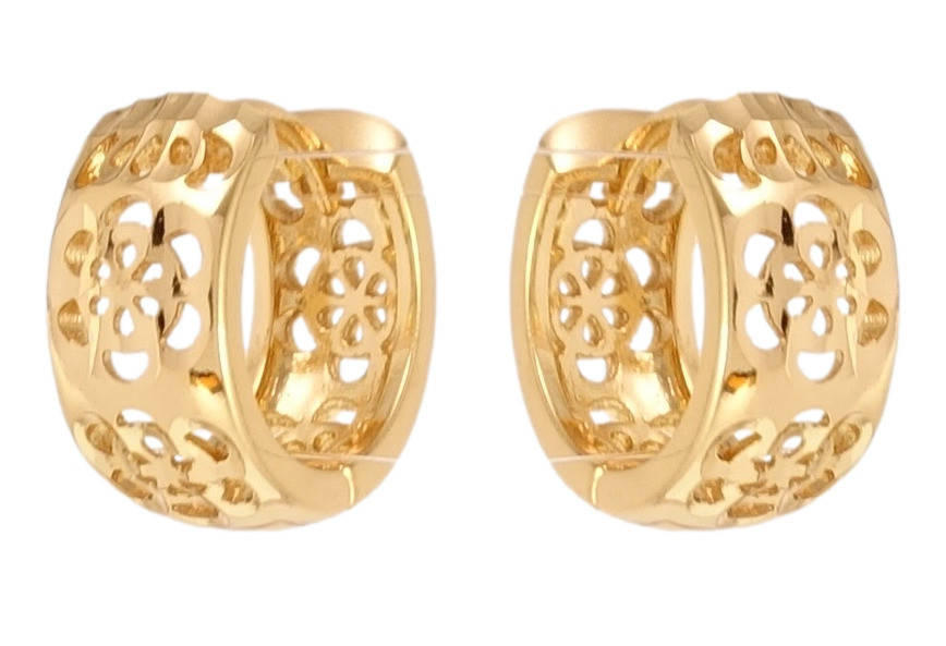 

Серьги Xuping Позолота 18K колечки "Цветочный резной орнамент"