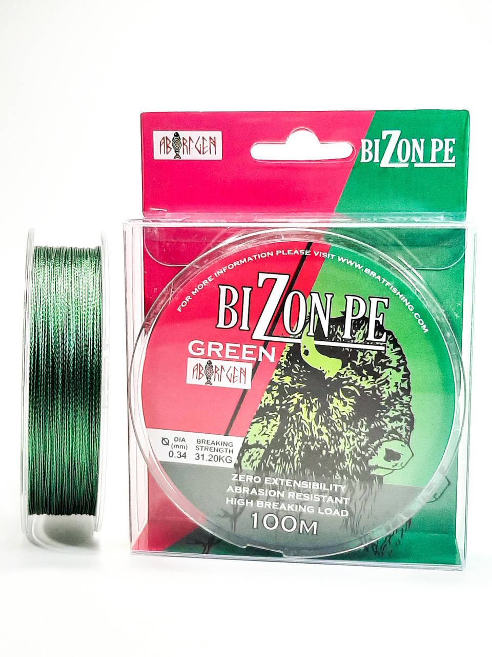 

Шнур Bizon PE Green 100м. 0.34мм., Зелёный