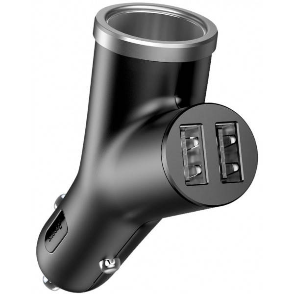 

Автомобильное зарядное устройство Baseus Y-Type 2 USB 3.4A + 1 Прикуриватель 40W