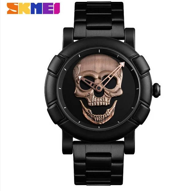

Оригинальные мужские часы Skmei Skull 9178 Bronze