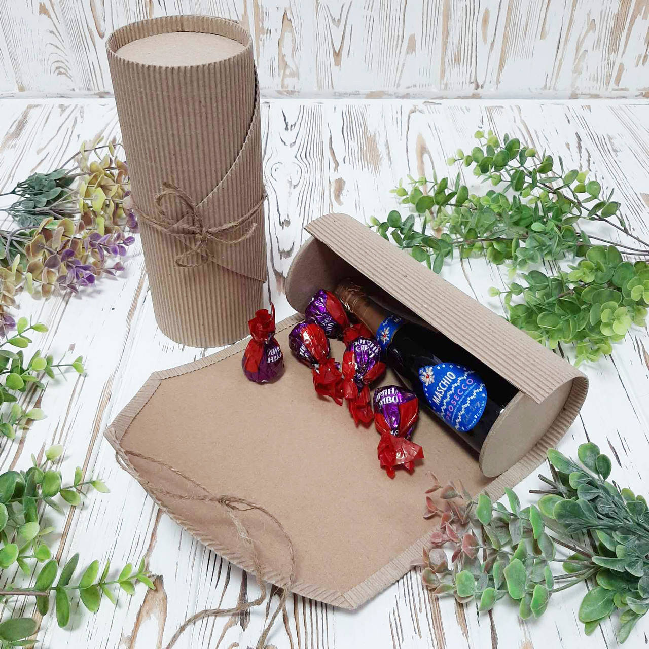 

Коробка кругла крафт 90х205 мм.тубус для орехов, Коричневый