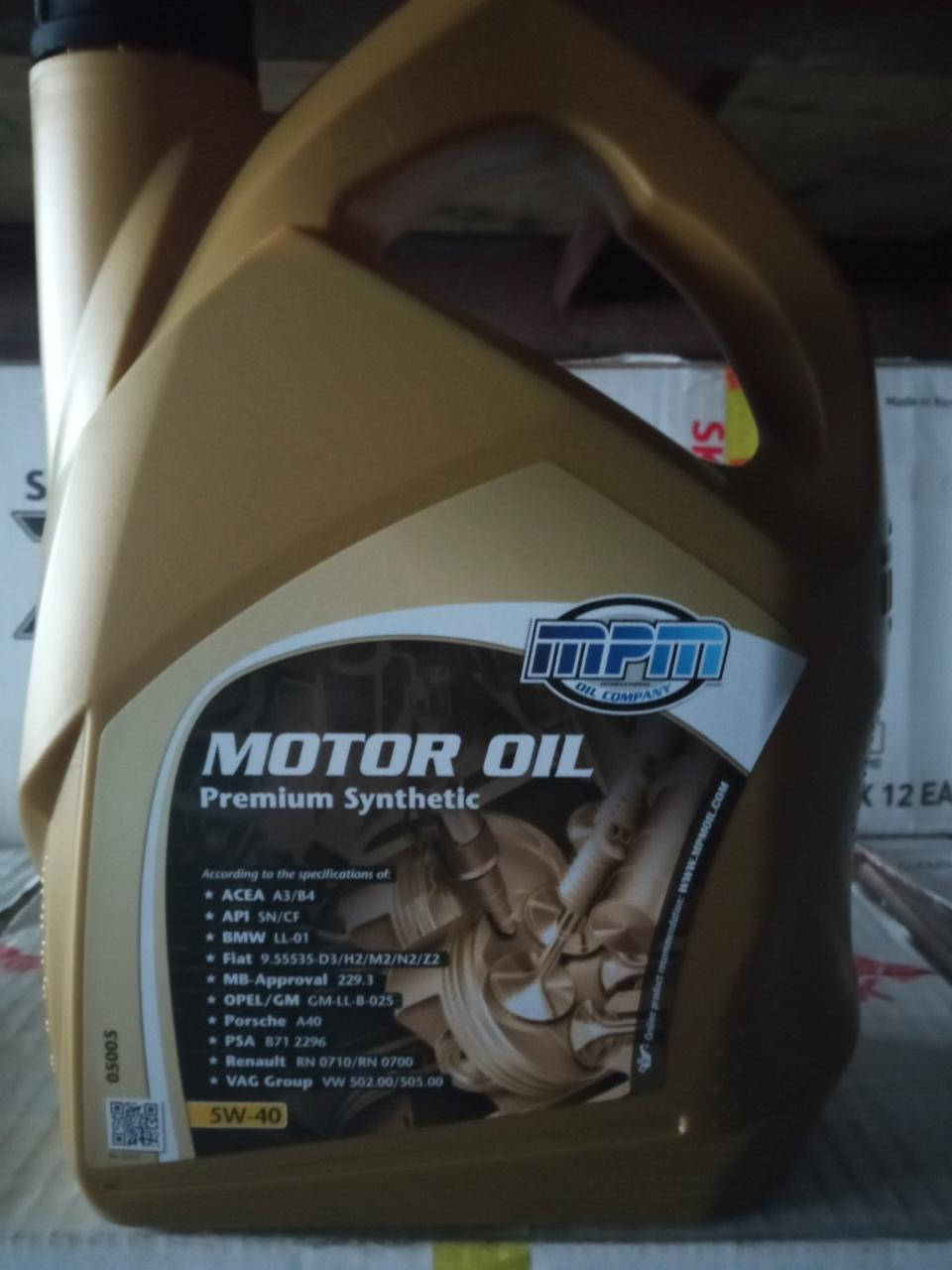 

Моторное масло MPM Motor oil 5W-40 Premium Synthetic 5л.