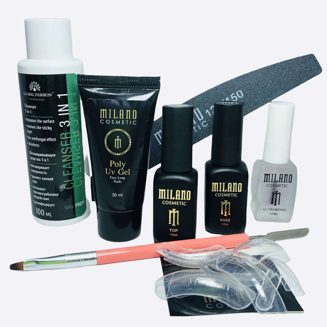 

Стартовый набор для наращивания ногтей полигелем Milano Cosmetic Оригинал