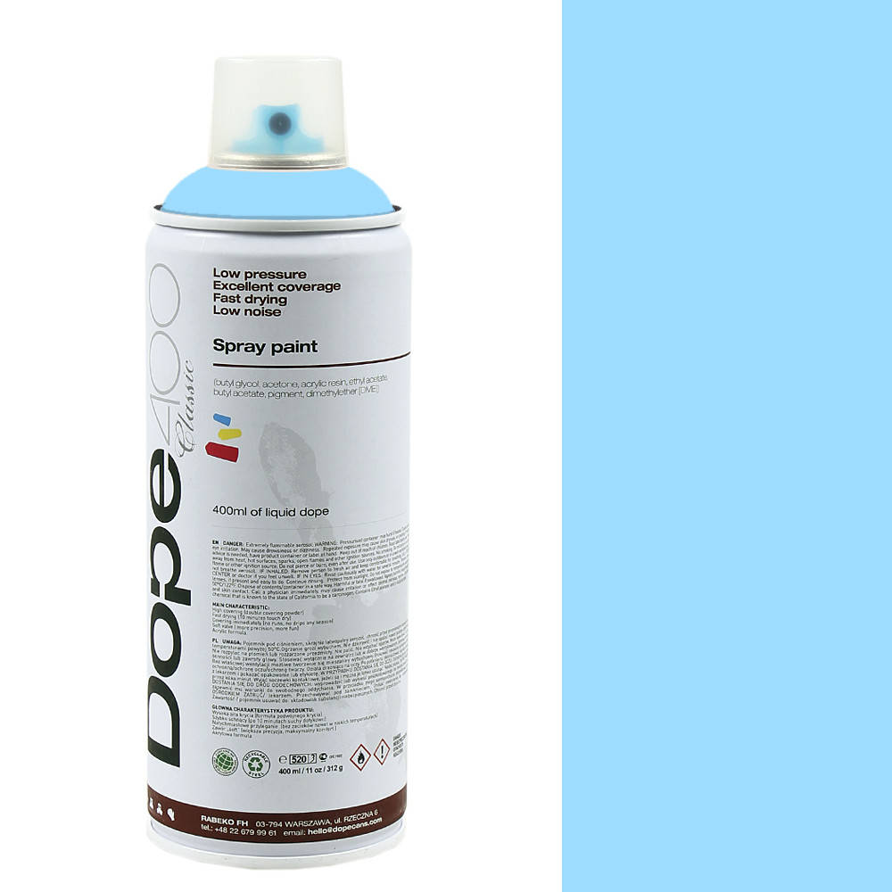 

Аэрозольная краска Dope D-061 Tahitian Blue 400мл, Голубой