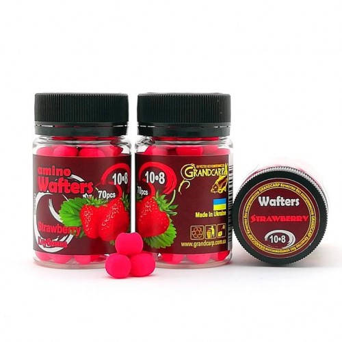 

Бойлы нейтральной плавучести Amino Wafters Strawberry (Клубника) 10х8мм 70шт