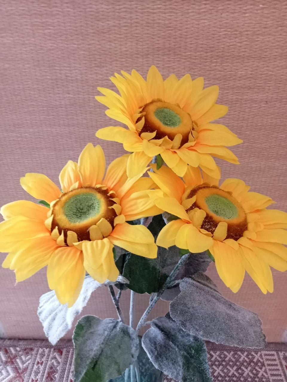 

Искусственные цветы яркий Подсолнух высокий на ножке 68 см желтый для декора и интерьера