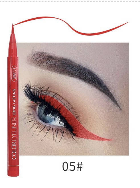 

Цветная водостойкая подводка фломастер для глаз QIBEST Color 05# красный