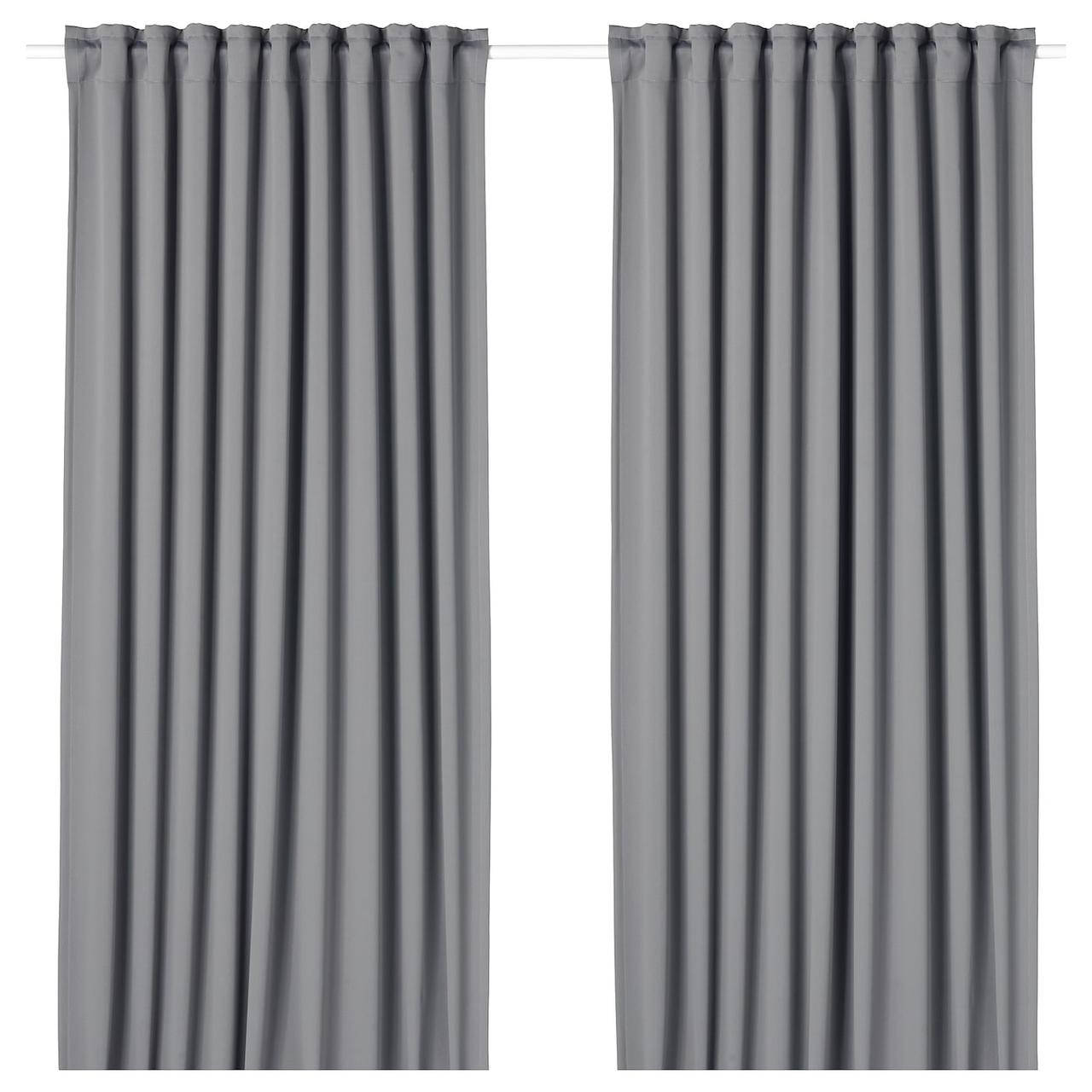 

IKEA MAJGULL Шторы плотные, 1 пара, серые (804.178.15), Серый
