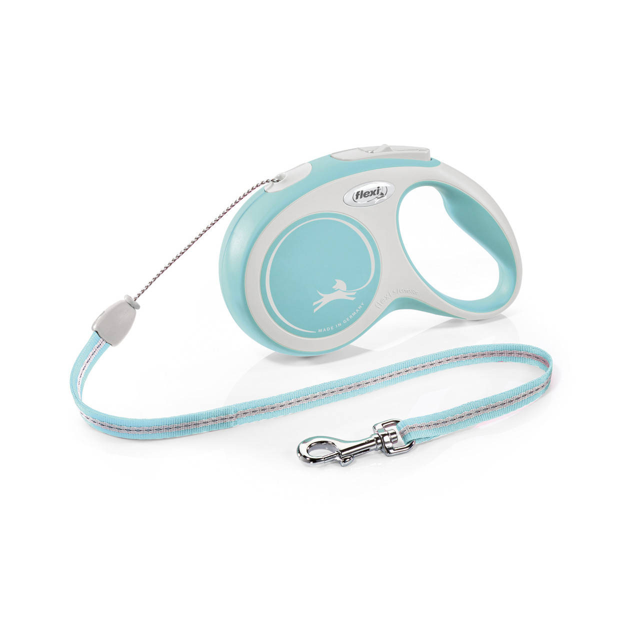 

Рулетка-повідець New Comfort S трос 8м/12кг світло синій, Голубой