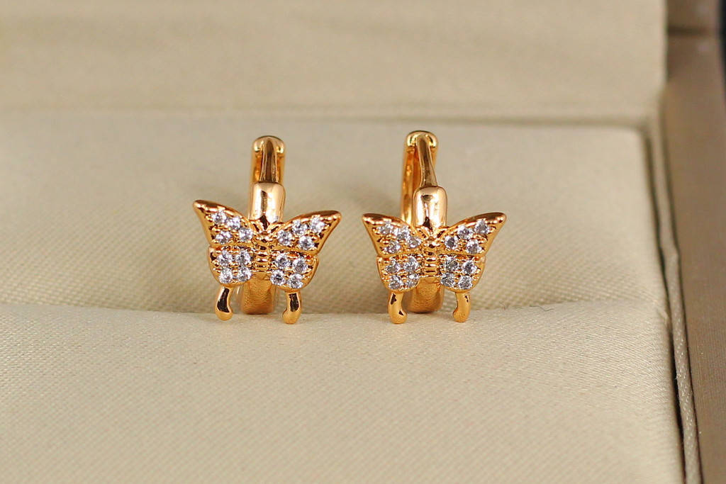 

Серьги Xuping Jewelry бабочка махаон 1,2 см золотистые