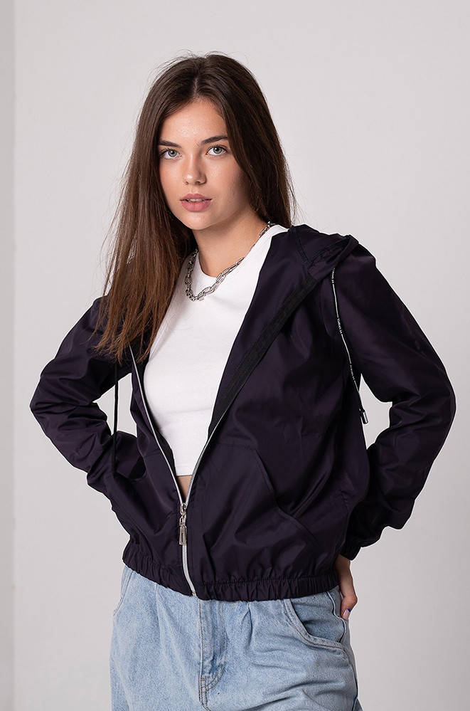 

Ветровка женская темно-синяя ААА 142017P, Темно-синий