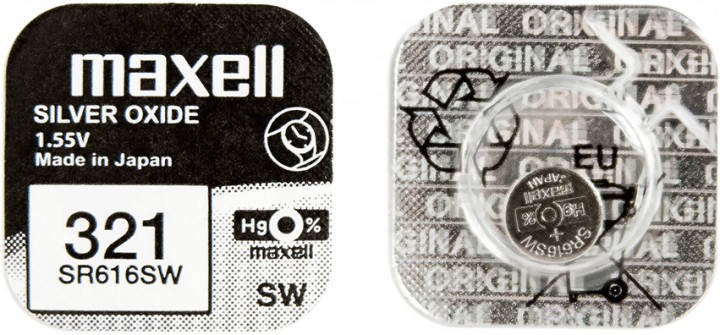 

Серебряно-оксидная батарейка Maxell "таблетка" SR616SW 1шт/уп
