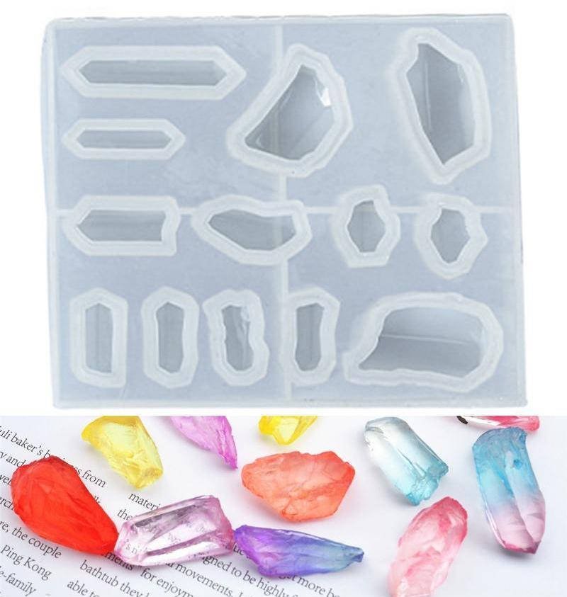 

Молд силиконовый Кристалы Камня 13 шт 14,3х12х1,6 см форма для заливки